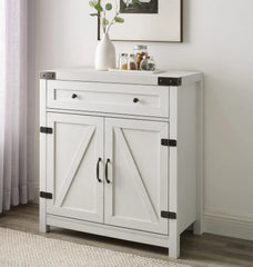 1 Rustic Barn Door Accent Cabinet -30 inches Timeless Style and Robust Functionality for Home