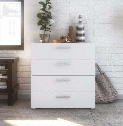 4 Drawer White Contemporary Engineered Wood Chest