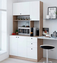 1 White Pantry Kitchen Microwave Storage Cabinet Contemporary Focal Point in your Kitchen