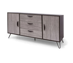 1 Sincere Mid Century Modern Faux Wood Cabinet in Grey provides Ample Storage Space