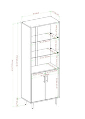 1 Modern Storage Cabinet in Black / Acorn Bookmatch Abundant space for dishes, linens, booksv