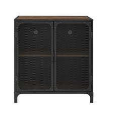 1 - Pierpont Metal Mesh Accent Cabinet in rustic oak a versatile piece well suited to a number of decor purposes