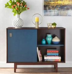 1 - Console Table in Walnut Blue A stylish accent in the living room or dining room