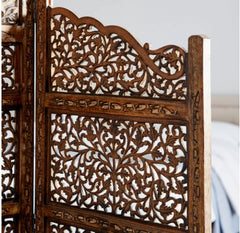 1 - MDF Traditional Room Divider Screen 72 x 80 x 1 in Brown for a boho-chic workplace