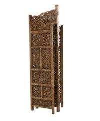 1 - MDF Traditional Room Divider Screen 72 x 80 x 1 in Brown for a boho-chic workplace