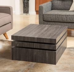 1 - Rectangular Rotating Wood Coffee Table personalized look that fits your space