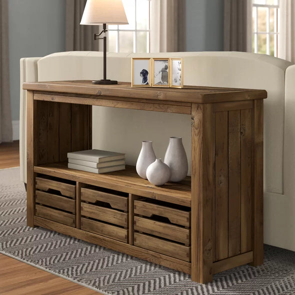 Distressed Finish Senoia 49'' Console Table Offer Plenty of Storage Space