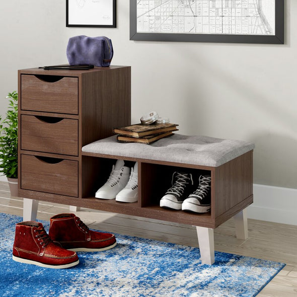 Shoe Storage Cabinet Providing Storage Drawers for Hallway Essentials 3 Generous Sized Storage Drawers and 2 Open Shelves