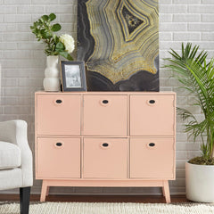 Simple Living Storage Cabinet - Pink Offers Plenty of Space for Clothing, Household Items, or Extra Bedding