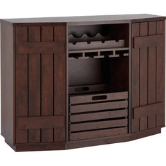 Slatted Bar Cabinet Adjustable Shelves Perfect For Organize