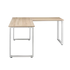 30" H x 59" W x 59" D Oak/White Swartwood L-Shape Desk