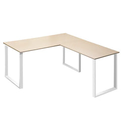 30" H x 59" W x 59" D Oak/White Swartwood L-Shape Desk