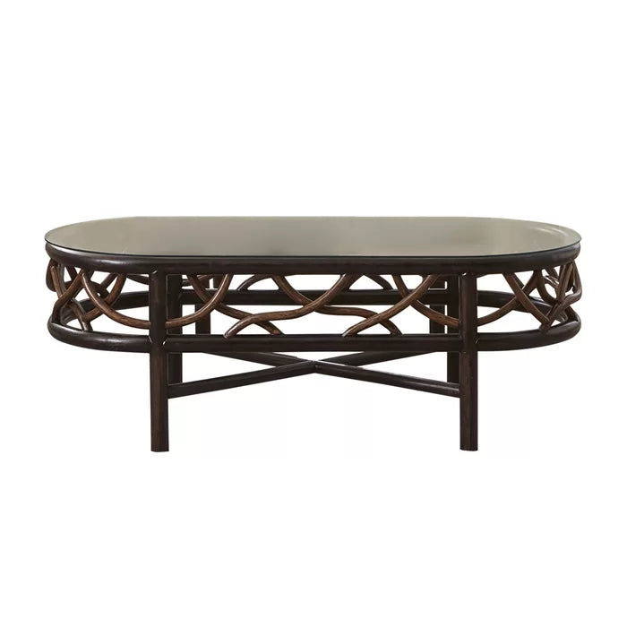 Coffee Table Solid Rattan Frame and Rattan Peel Perfect for Living Room