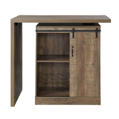 Tripp Bar Cabinet Rotation 360 Degree Farmhouse Style Natural Tone