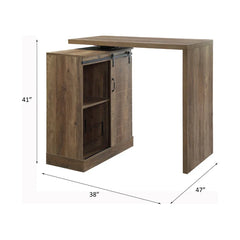 Tripp Bar Cabinet Rotation 360 Degree Farmhouse Style Natural Tone