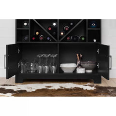 Black Oak Vietti Bar Cabinet Storage for up to 36 Bottles of Wine