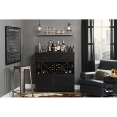 Black Oak Vietti Bar Cabinet Storage for up to 36 Bottles of Wine