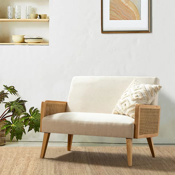 Linen Warlick Loveseat Solid Wood to Create a Natural and Comfortable