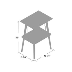 Black Wood Audio Rack Two-Tiered Table Strikes A Mid-Century-Inspired Silhouette On Four Flared, Round Tapered Legs One Shelf Includes Wire Holders