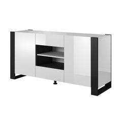 Woody Modern 64.5-inch Sideboard Buffet - White/Black Take your Dining Experience to Entirely New and Fashionable Heights