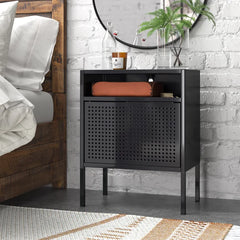 Black Zander 24'' Tall Nightstand Accent Table in your Living Room