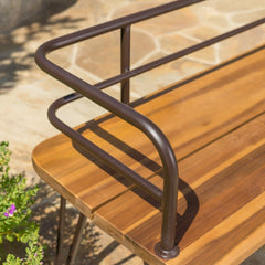 Acacia Wood Contemporary Twist to your Patio or Backyard with this Solid Acacia Wood Bench