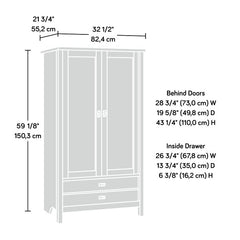 Mystic Oak Myrasol Armoire Garment Rod and an Adjustable Shelf