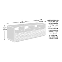 Damek TV Stand for TVs up to 65" Features Two Drawers with Wave Pattern