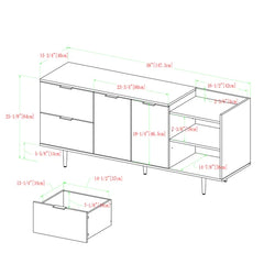 Dark Walnut Dombrowski TV Stand for TVs up to 64" Crafted from Engineered Wood