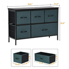 Pete 5 Drawer 34.6'' W Dresser Manufactured Wood and Steel Design