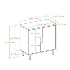 Glenni 31'' Tall 2 Door Square Accent Cabinet Dark Walnut Adjustable Rubber Feet