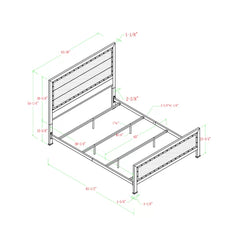 Rustic Oak Abdon Queen Low Profile Standard Bed Design