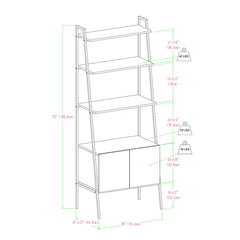 Gray Wash Little Italy 72'' H x 28'' W Ladder Bookcase Traditional and Cottage-Style