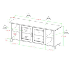 Eberardo TV Stand for TVs up to 58" Gray Wash Sporting Clean Lined Bar Pulls Hardware