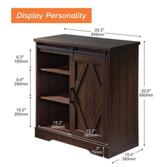 Esmerie 35'' Tall 1 Door Accent Cabinet Barn Inspired Cabinet Front