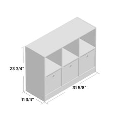 Cherry Ivory 23.7'' H x 31.6'' W Cube Bookcase with Bins Made from Recycled Materials