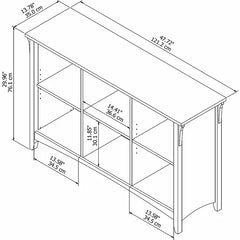 Pernell 30'' H x 48'' W Cube Bookcase Antique White Showcases Six Open Compartments