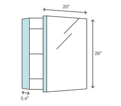 Recessed or Surface Mount Framed 1 Door Medicine Cabinet with 2 Adjustable Shelves Left- Or Right-Hand Hinge