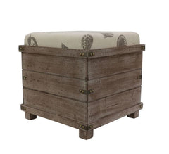 Hadley Weathered Storage Ottoman Comfortable Extra Seat when Needed