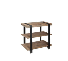 Carbon Loft Kenyon Natural Metal Strap and Reclaimed Wood 2-tier End Table