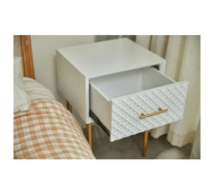 Modern Contemporary Spacious Drawer Nightstand Side Table Clean Lined Transitional Style