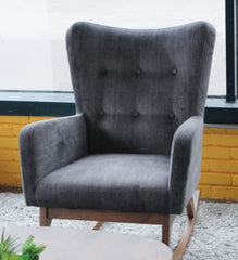 Dark Gray Croce Rocking Chair Two Walnut Finished Rockers